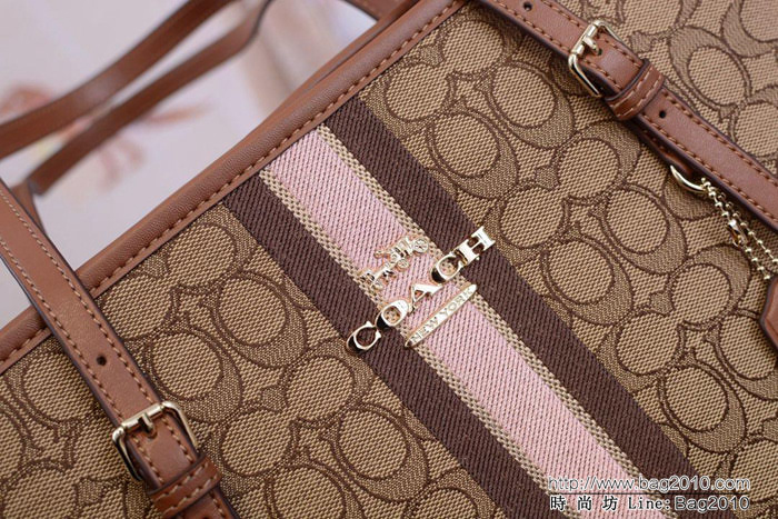 COACH蔻馳 F39043 新款購物袋 經典帆布C字logo 四季百搭款  Chz1521